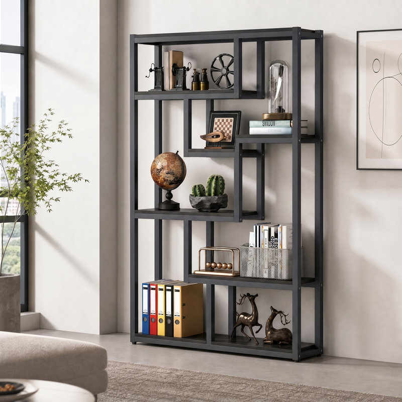 Elex Geometric Bookcase, Black