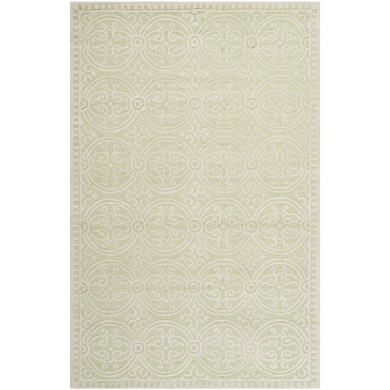 Dunigan Damask Wool Hand Woven Area Rug, Rectangle 183 x 274 cm