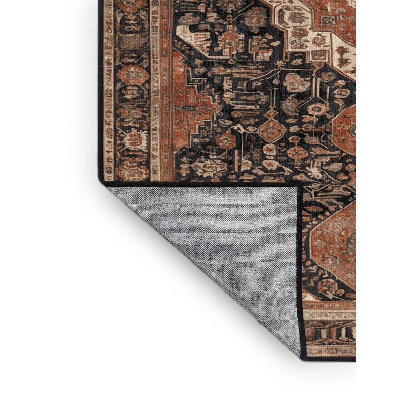 Machine Washable Persian Brown Area Rug, Square 6'