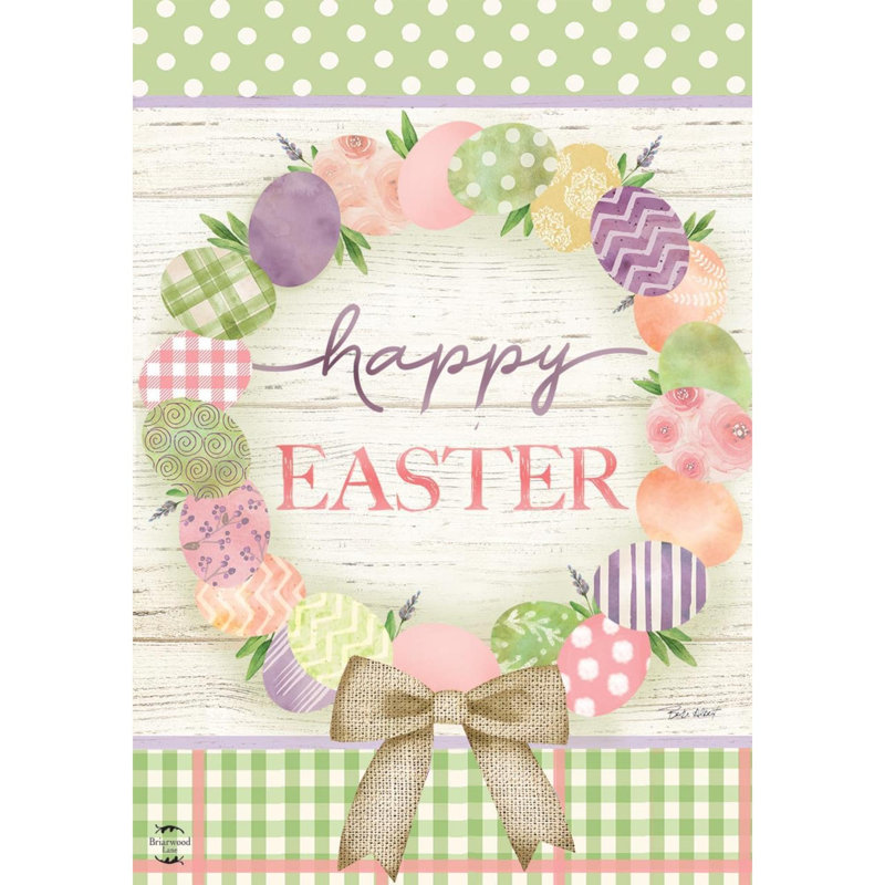 Easter Egg Wreath Garden Flag