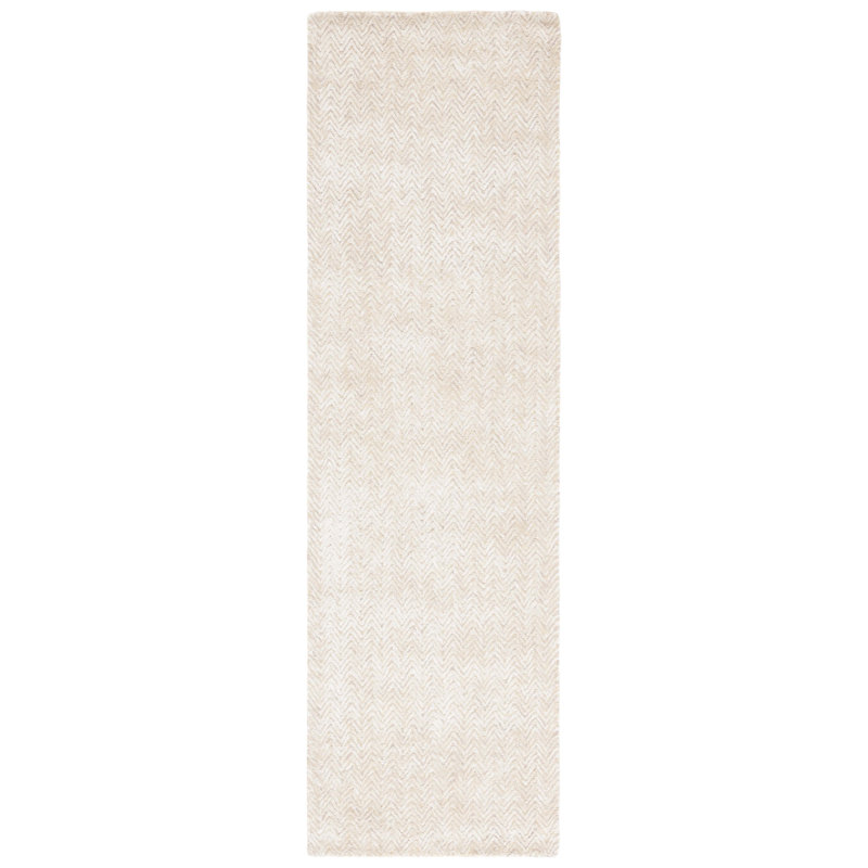 Stellina Hand Tufted Viscose Wool Cotton Chevron Rug, Runner 2'3" x 8'