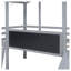 Lit mezzanine simple avec glissoire, échelle et panneau noir - Structure de lit superposé pour enfants en bois massif gris