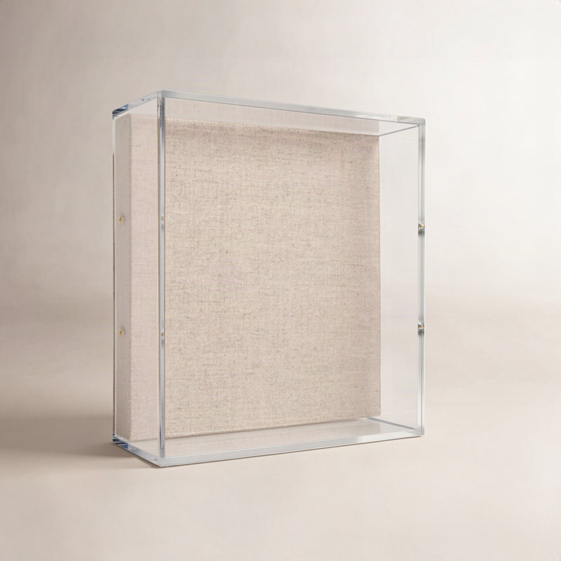 Modern Acrylic Shadowbox with Linen Canvas 3" Depth | UV Grade, 12" x 12"