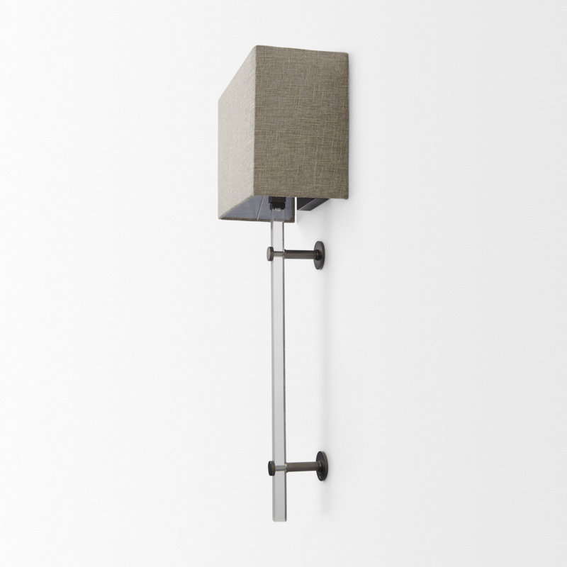 Abat-jour beige avec applique murale transparente