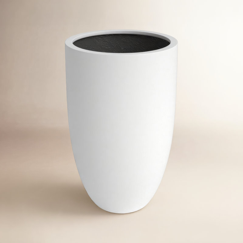 Pot à fleurs Elbe Fiberstone, H 28 po x l 20,5 po x P 20,5 po, Blanc