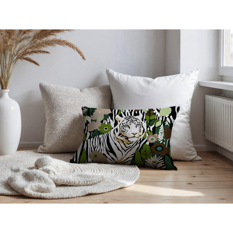 Oreiller rectangulaire réversible intérieur / extérieur Wilo Tiger, Beige, H 20 po x l 14 po