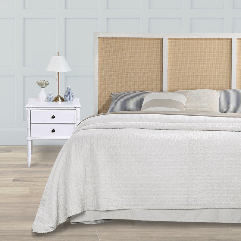 Table de chevet 2 tiroirs Modern Emmett, Blanc