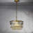 Concetta 3 Lights 16" Traditional Glam Gold Chandelier With Clear Crystal Accents