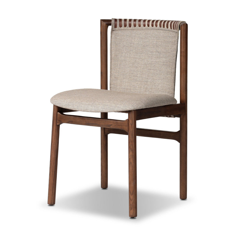 Baden Leather Upholstered Dining Chair, Alcala Wheat, Sienna Brown