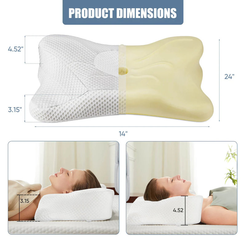 Coussin pour le cou Midlothian, aide à soulager la douleur avec soutien de l'épaule à mémoire de forme Contour Memory, Blanc