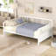 Lit de jour pleine grandeur Energetic avec pieds de soutien, teinte blanche, multifonctionnel pour la chambre à coucher et le salon, rangement supplémentaire disponible en blanc, cadre fiable