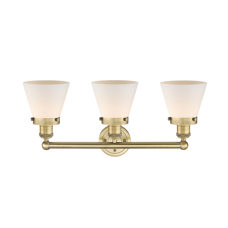 Annamary 3 - Light Dimmable Vanity Light, Matte White, Brushed Brass