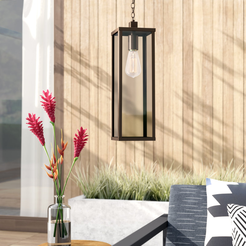 Lanterne suspendue d'extérieur 1 lumière Iddings, H 19,5 po x l 6 po x P 6 po