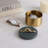 Scarbrough Metal & Marble Decorative Storage Box with Gold Snake Handle Green Accent for Home or Office 5"