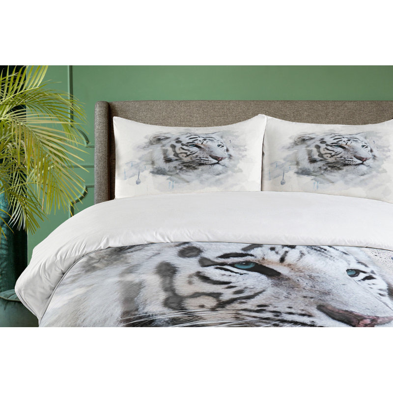 Animal Modern & Contemporary Polyester Duvet Cover, King Duvet Cover + 2 Shams