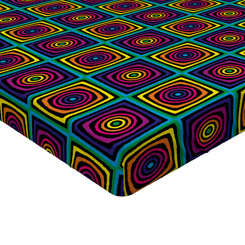 Microfiber Geometric Fitted Sheet, Twin Fitted Sheet