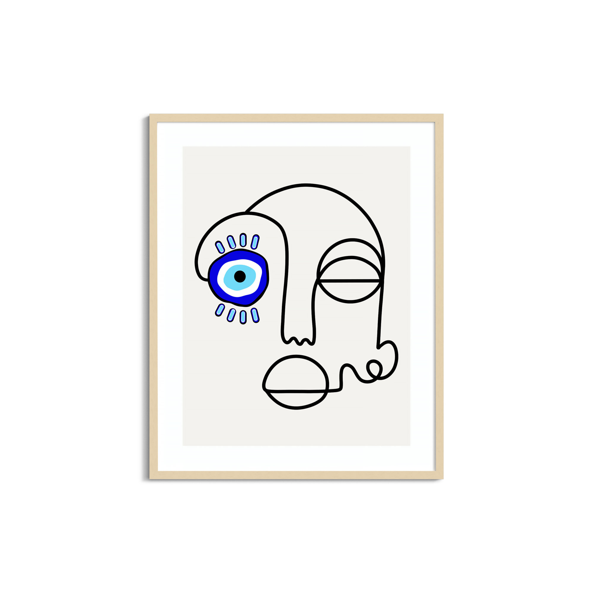 No Evil Allowed by Shatha Al Dafai, 41.38" H x 33.38" W x 0.875" D, Natural