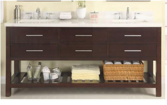 Priva 72" Open Double Bathroom Vanity Base Only Empire Industries