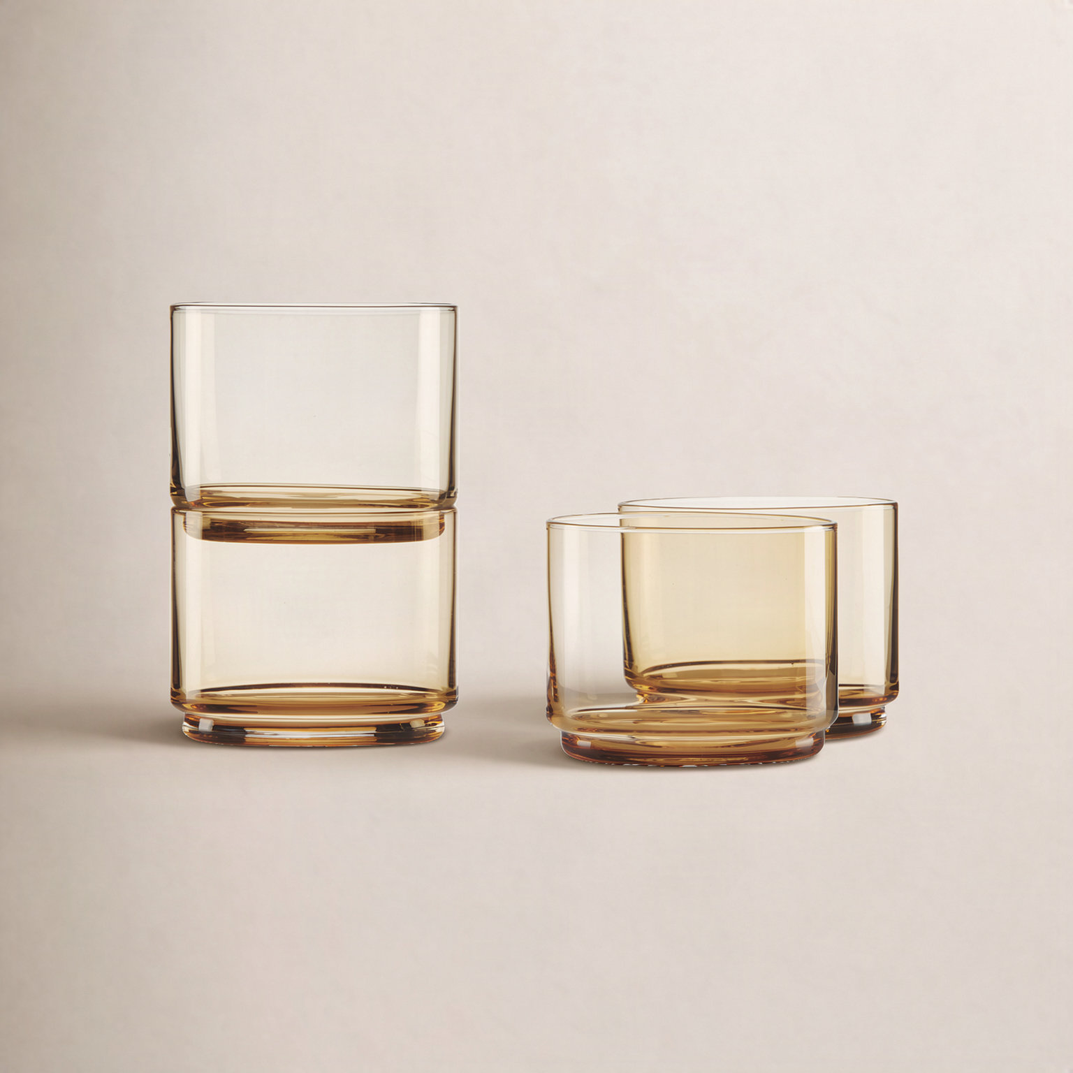 Tuscany Stackable Drinking Glass, Amber