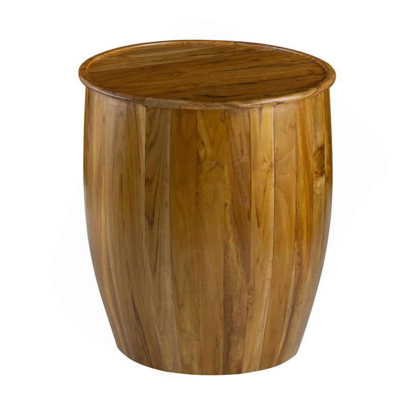 Drum Side Table With Tray Style Top