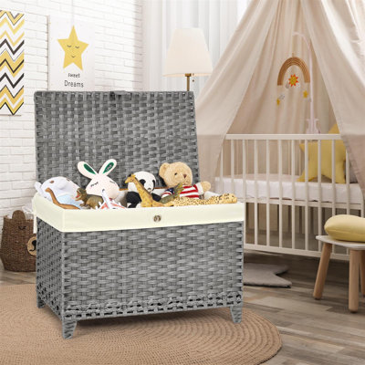 Wicker Storage Basket with Lid