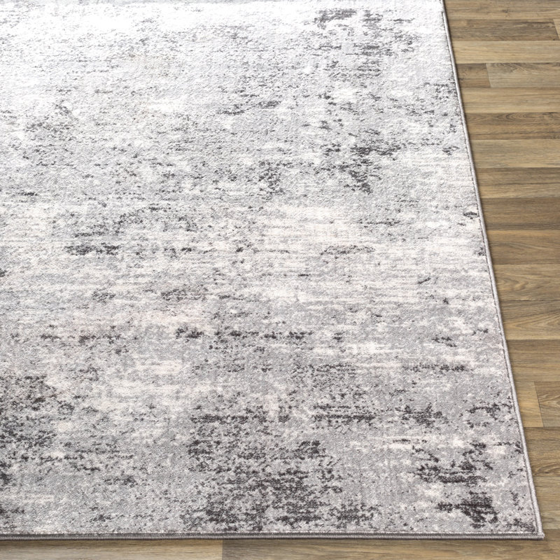 Power Loom Charcoal/White Rug, Round 200 cm