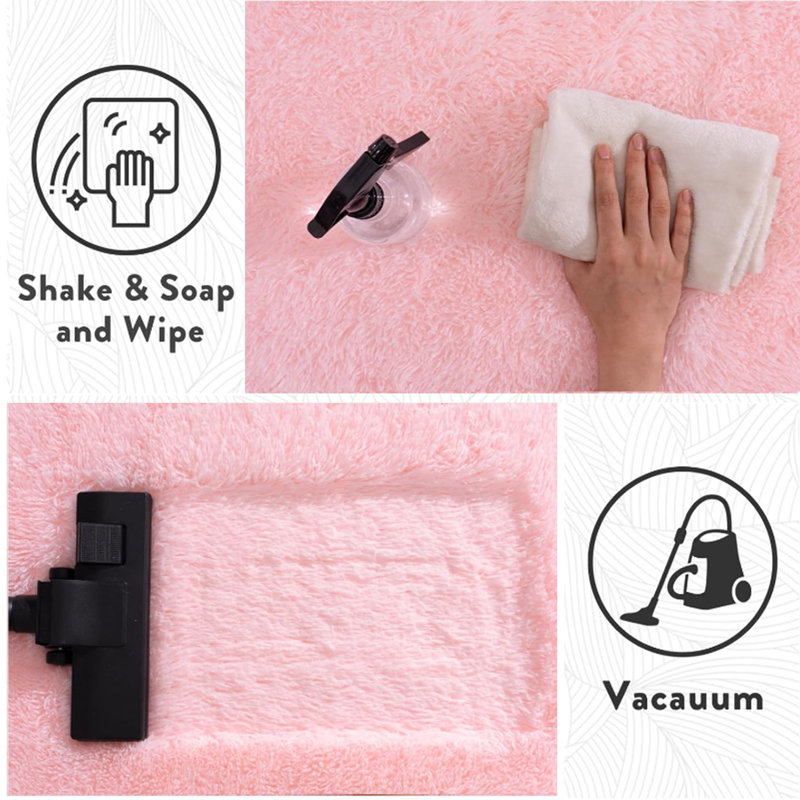 Classic Shaggy Area Rug,Ideal for multiple scenarios, 6*6ft, Pink
