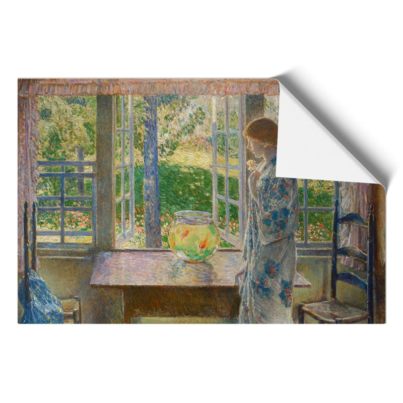 The Goldfish Window by Childe Hassam - No Frame Painting, 42cm H x 59cm W x 0.1cm D