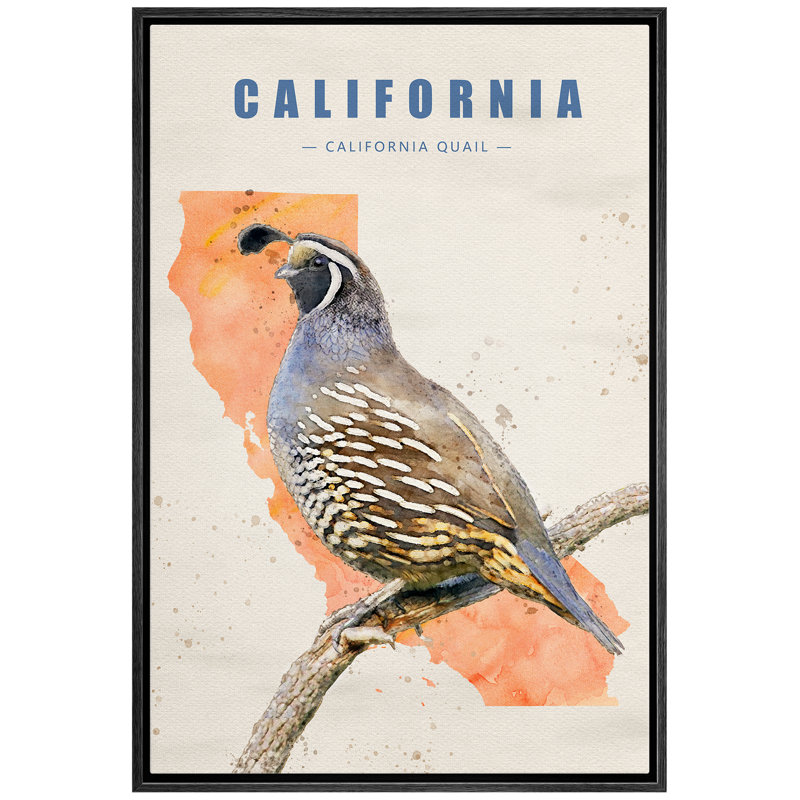 Oiseau caille bleu IDÉE4WALL, H 24 po x l 16 po x P 1,5 po, Noir