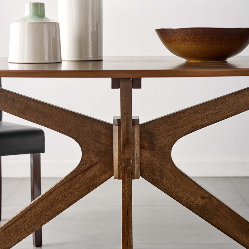 Walnut Oval Mid-Century Modern Dining Table for Eight