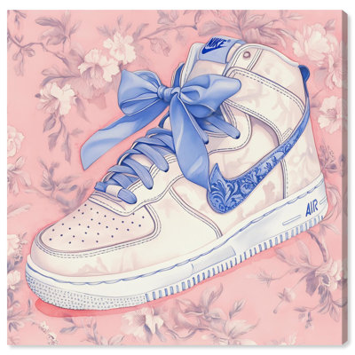 Blue Bow Sneaker Canvas by Art Remedy