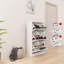 Étagère à chaussures avec miroir, bois mince à 3 niveaux pour la maison et appartement, blanc, armoire à tiroir escamotable peu encombrante avec miroir, mat facile à ouvrir