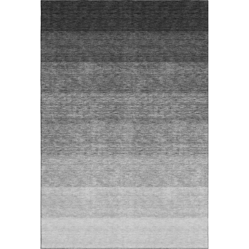 Premium Machine Washable Prisco Black Rug, Rectangle 3' x 5'