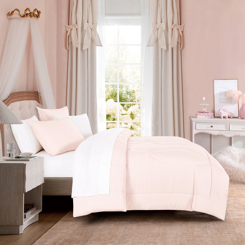 Ensemble d'édredon réversible 7 pièces 7 pièces, Édredon double et 6 pièces supplémentaires, Rose