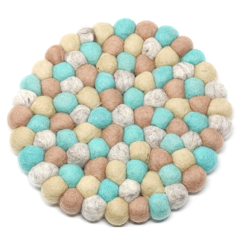 Round 1 Piece Trivet, Sky Blue/Orange/Yellow