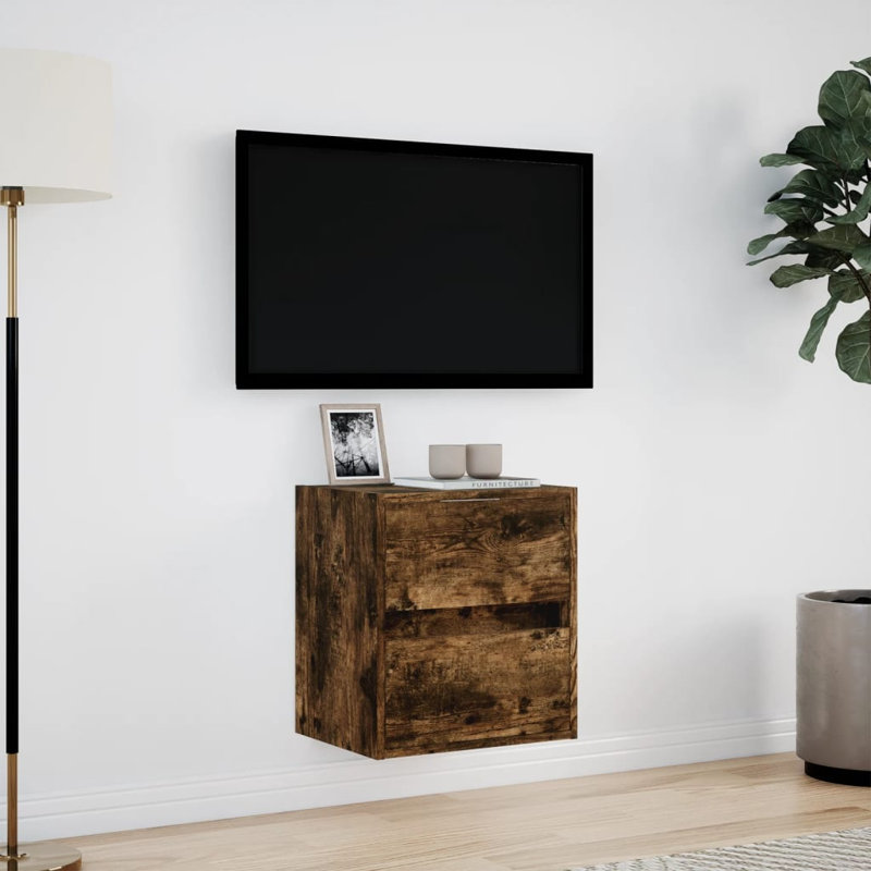 Yes_No_No_Yes_No Unfinished TV Stand, 41cm, Smoked Oak