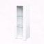 Armoire de rangement avec lampe en aluminium et tablettes en verre