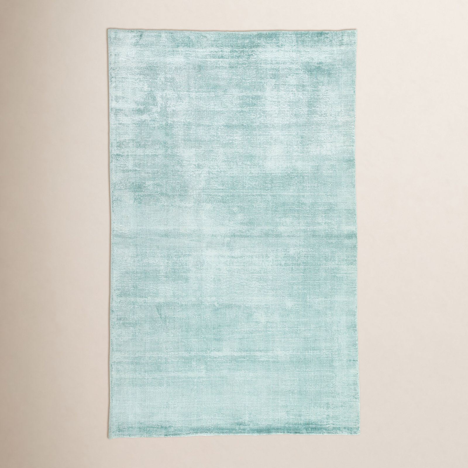 Owens Aqua Blue Hand-Loomed Wool Rug, Rectangle 8' x 10'