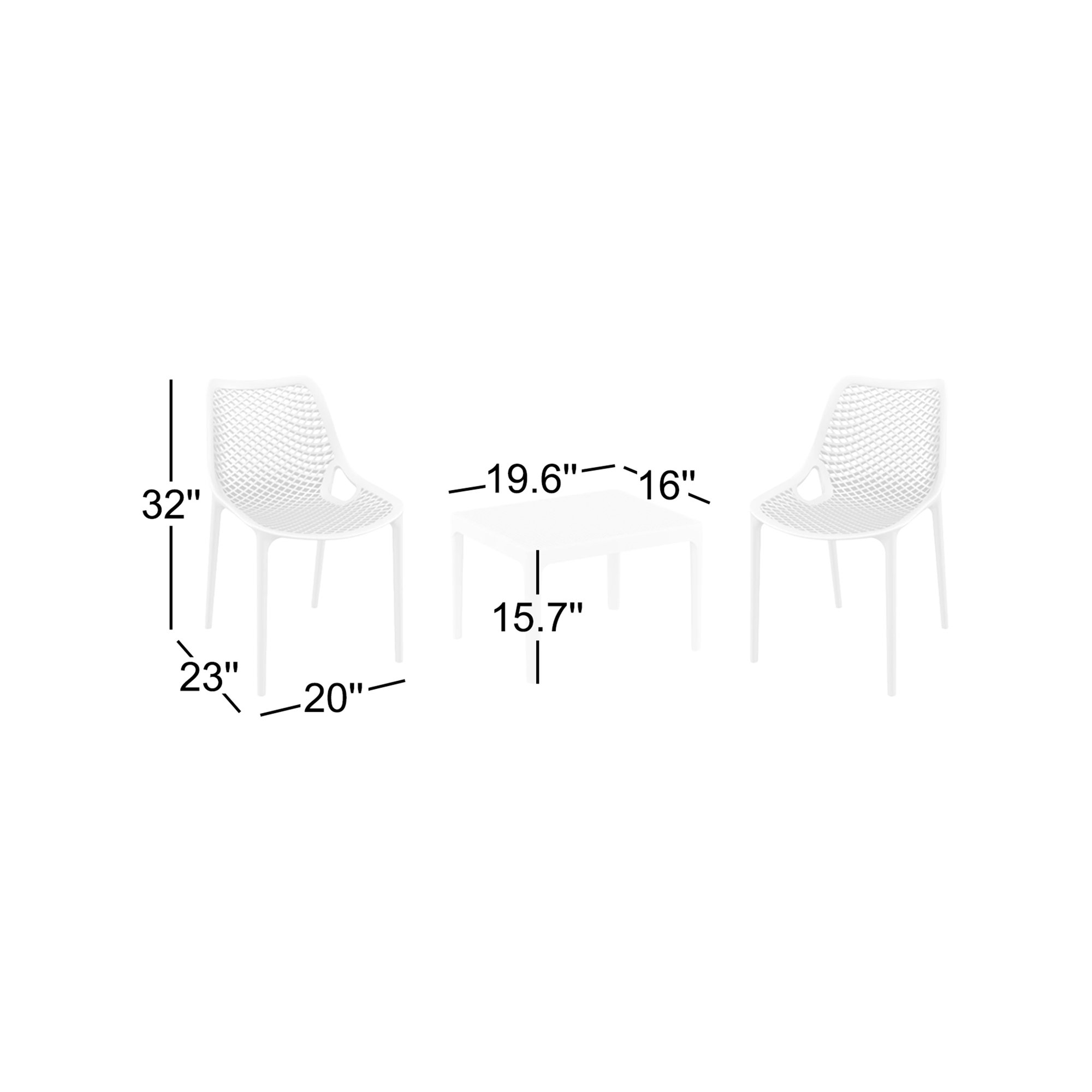 Farrah 2 Person Seating Set, Gray
