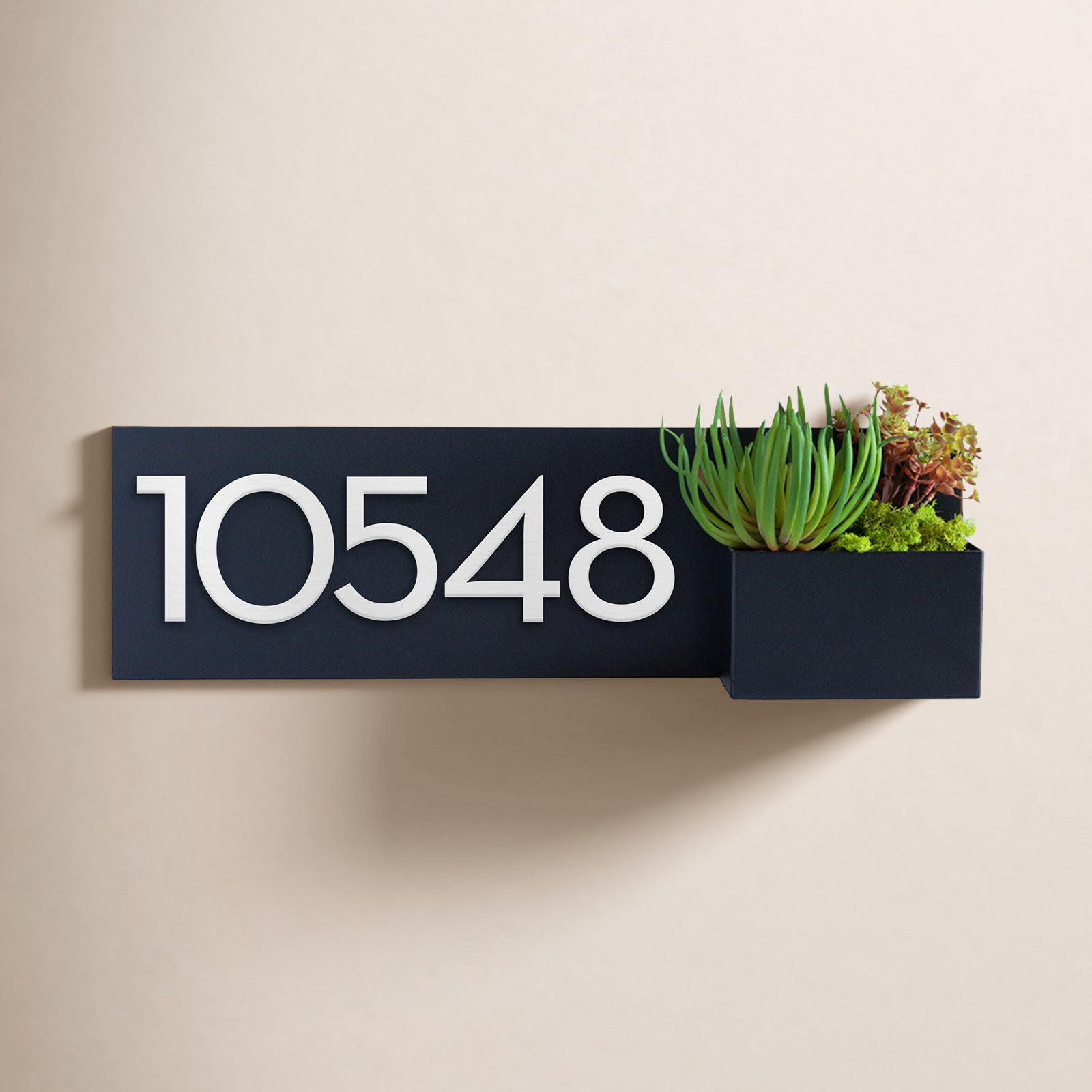 Vista View Wall Address Plaque, Black