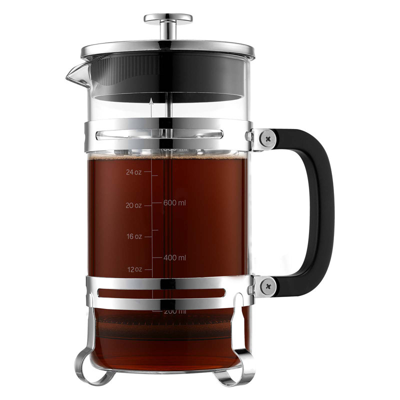 French Press Coffee Maker 34 oz Borosilicate Glass Coffee Tea Press, Espresso