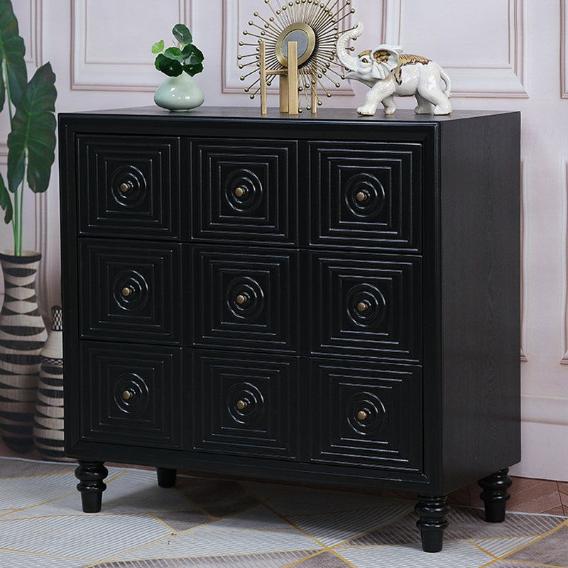 Commode décorative à trois tiroirs d'inspiration rétro