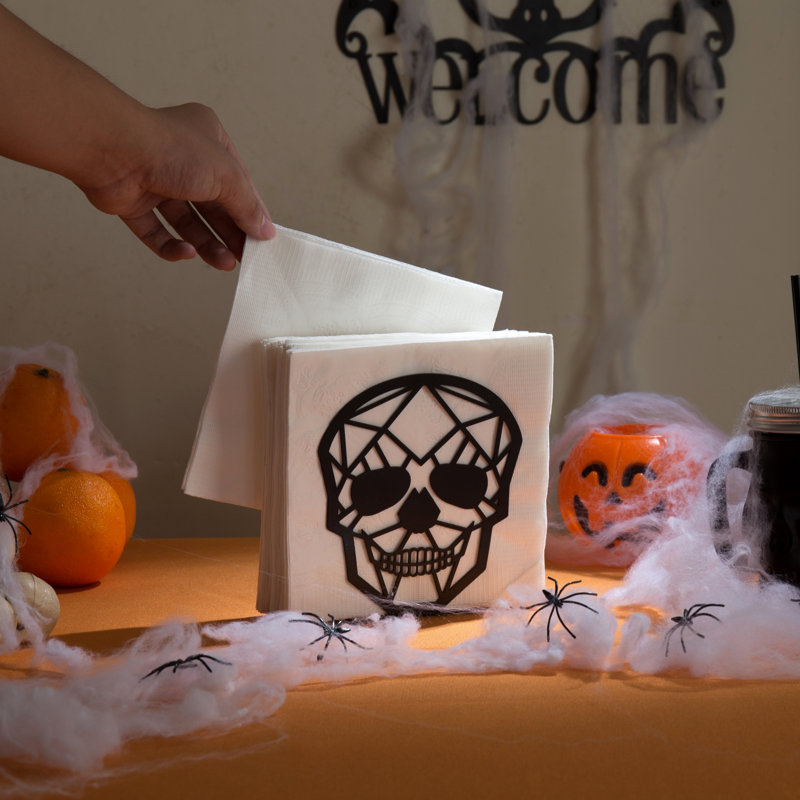 Halloween Skull Metal Standing Napkin Holder