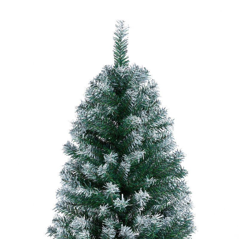Green Spruce Flocked/Frosted Christmas Tree, 6 ft