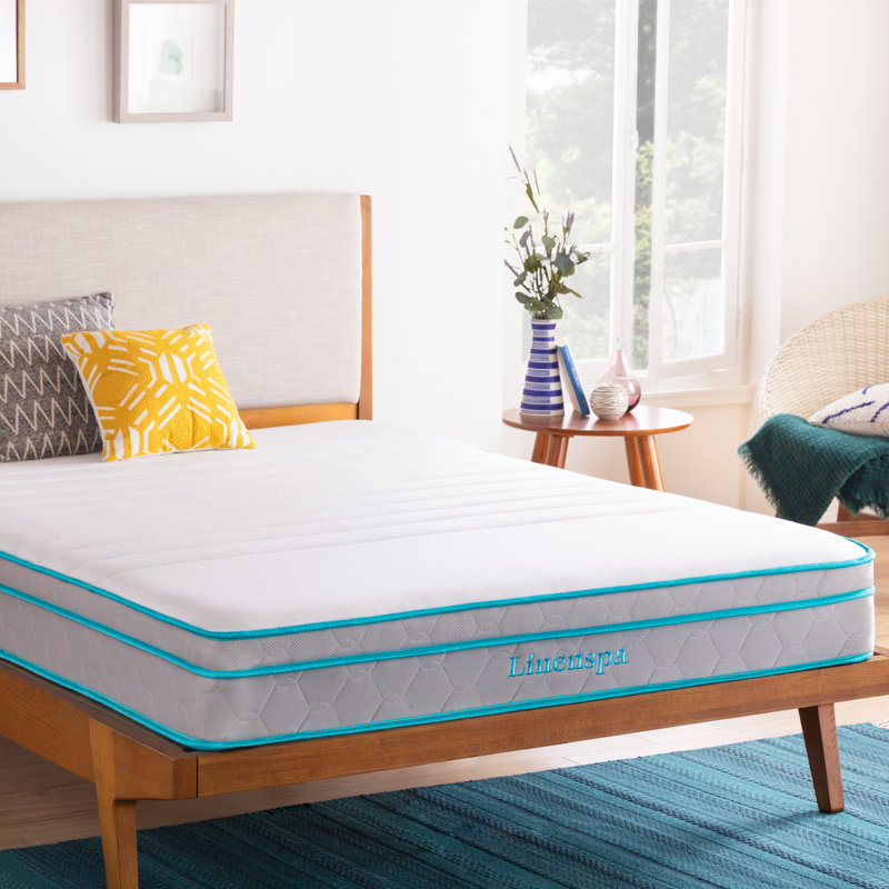 Linenspa Essentials 10 po Matelas hybride moyen en mousse viscoélastique imprégnée de gel, Très grand californien