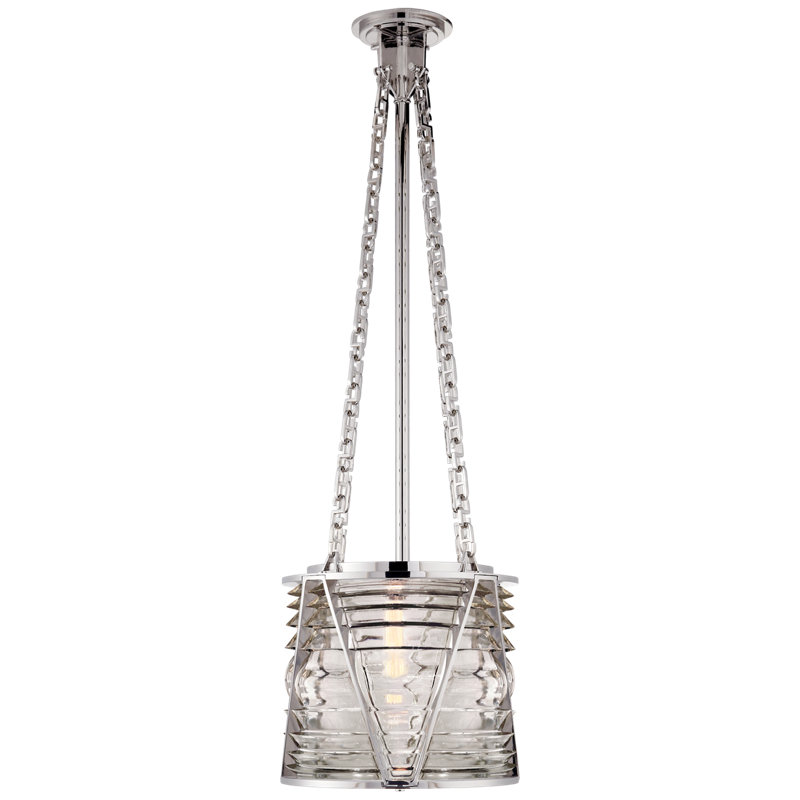 Ralph Lauren Chatham 1 Light Large Pendant, Polished Nickel, 17" H x 18.5" W x 18.5" D