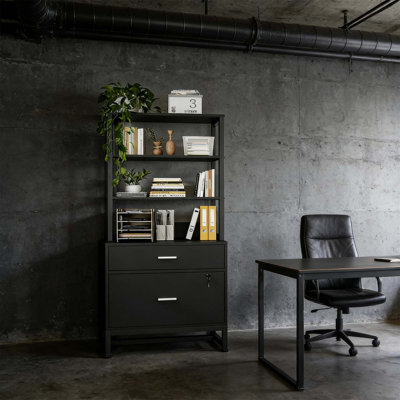 Spacious Filing Cabinet,Height File Cabinet,Stable Cabinet With Open Bookcase