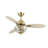 42"W Pepin Glam/Modern LED Indoor Clear Gold Glass Ceiling Fan With Oak And White Blades with a Remote Control