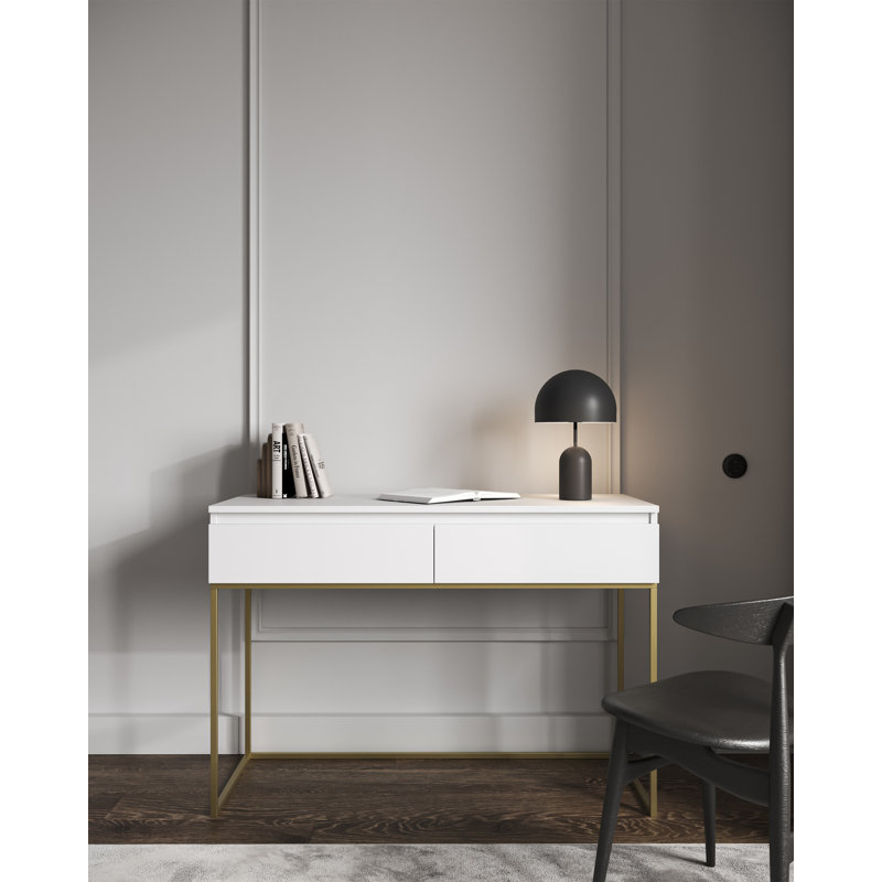 Abrah 120cm Console Table, White/Gold