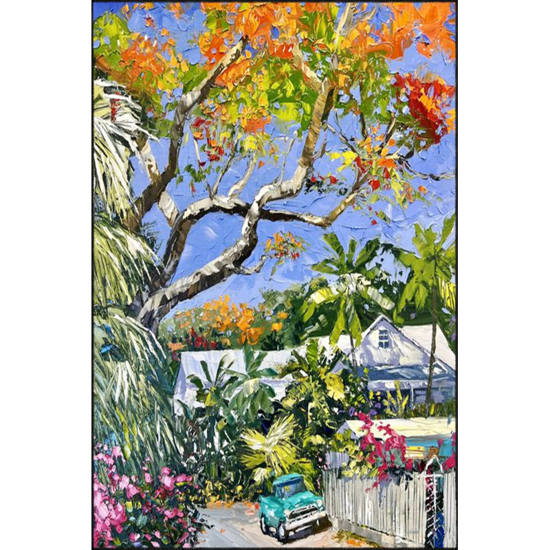 Woven Floor Carpet With A Striking Tree Branch Pattern, Rectangle 4'8" x 6'7"